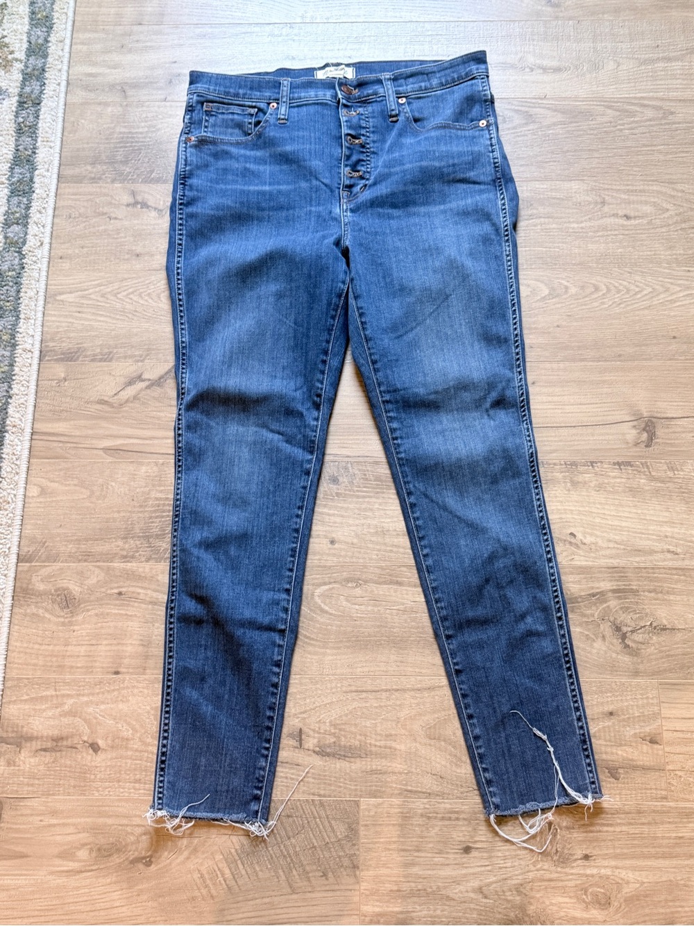 Madewell Indigo Skinny High-Rise Button-Fly Jeans